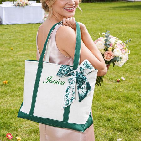 Custom Tote Bag,Bridesmaid Gift,Embroidered Canvas Tote Bag,Custom Tote Bag With Name,Bachelorette Gifts,Gift for Her,Bridesmaid Gift