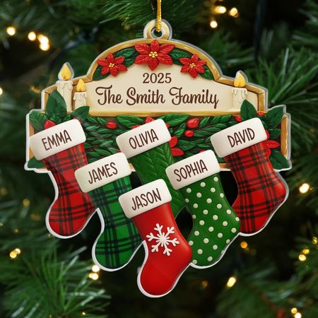 Custom Acrylic Ornament - Personalized Christmas Birthday Gifts For Mom, Dad, Kids - Hung Together, Loved Forever