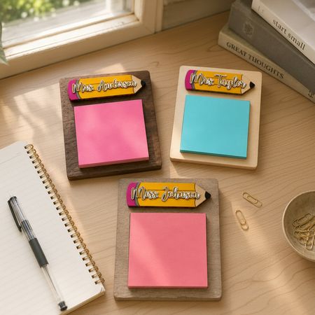 Personalized Teacher Sticky Note Holder – Student Gift For Teacher | Teacher End of Year Gift