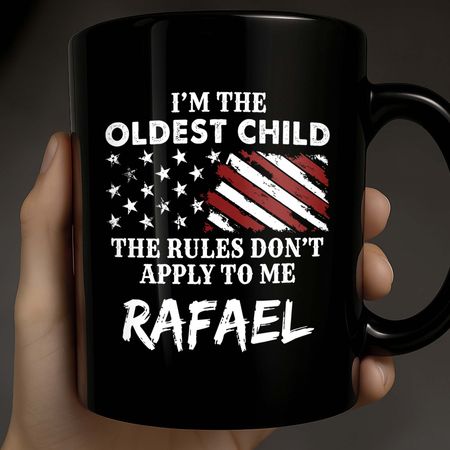 Flag Stars - Personalized Custom Black Mug-The perfect gift for patriotic children