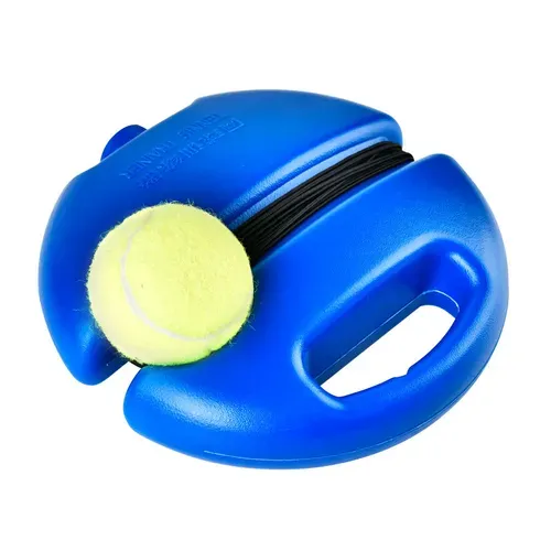 Tennis trainer, including a tennis base and rope set