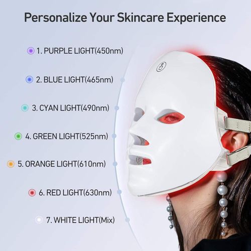 KKS Skin Rejuvenation Anti Acne Wrinkle Removal LED Face Mask Photon Therapy USB Charge 7Colors LED Facial Mask
