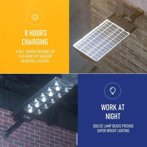 Outdoor Solar Street Lights PIR Motion Sensor LED Solar Lampe IP65 Waterproof Lampadaire Solaire