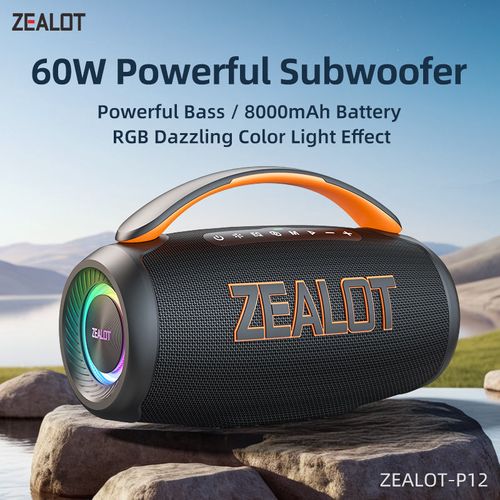 ZEALOT P12 60W High Volume for Bluetooth Speaker Portable Waterproof RGB Lighting High Quality Colorful Lights for Home Use
