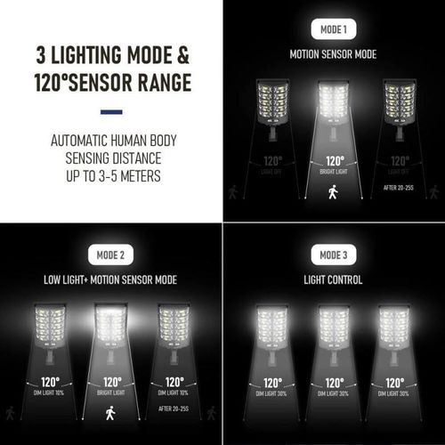 Outdoor Solar Street Lights PIR Motion Sensor LED Solar Lampe IP65 Waterproof Lampadaire Solaire
