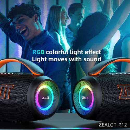 ZEALOT P12 60W High Volume for Bluetooth Speaker Portable Waterproof RGB Lighting High Quality Colorful Lights for Home Use