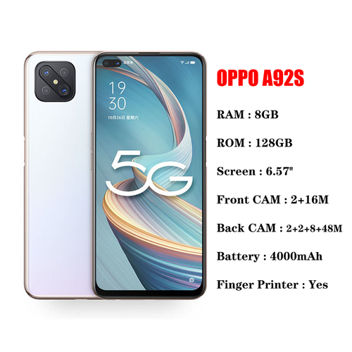 High-quality original OPPO A92s 8+128GB Dual SIM 5G smartphone