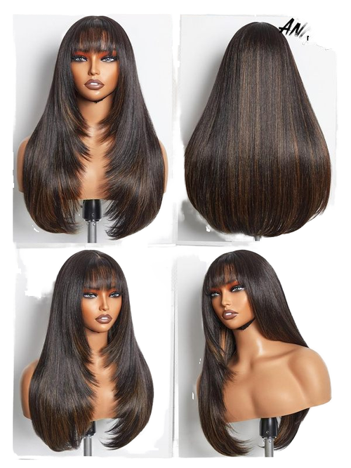 Double Drawn Virgin Hair Wig Glueless Hd Lace Wig Real Straight Human Hair Lace Bob Wig for Black Women Daily Party Use