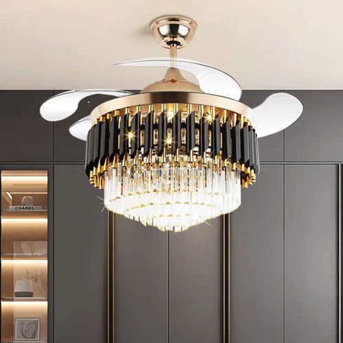 Crystal Lamp Fan Lamp European Living Room Lamp