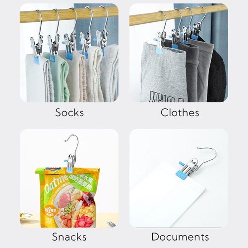 10-50 Counts Anti-Rust Clip Clothespins, Ultimate Lightweight Hanging Travel Hanger Organizer for Home & More, Space-Saving Magic Hat & Pants Storage Rack with Laundry Hooks