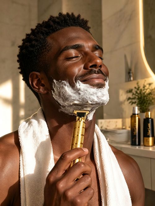 Professional 3-Piece Gold Hair Clipper & Trimmer Set for Men - USB Rechargeable Barber Kit with LCD Display for Ghana