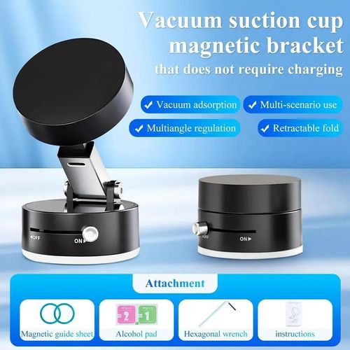 *Magnetic Phone Holder Stand, Adjustable & Foldable, Strong Suction Cup, Vacuum Adsorption, Portable Multifunctional Mobile Phone Stand for Car & Multi-Scene Use vacuum magnetic