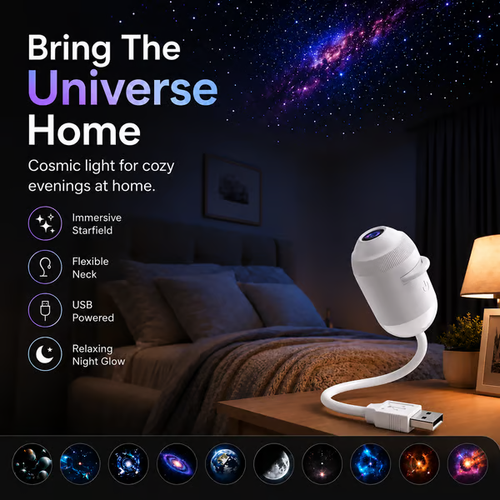 Plug-and-Play HD Star Projector