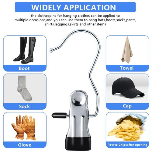 10-50PCS Premium Stainless Steel Rotating Hanging Clips – Durable 360° Space-Saving Design for Laundry, Dish Drying Rack, Storage & Organization, Heavy-Duty Hooks for Clothes, Towels, Kitchen & Home Decor & Home Storage Solutions Hangers Organiser