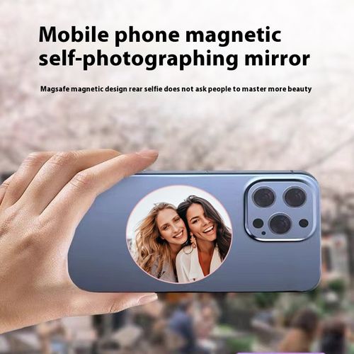 The Vlog live broadcast of the fifth-generation new mobile phone rear camera reference mirror is a high-definition convex makeup touch-up mirror with a storage box