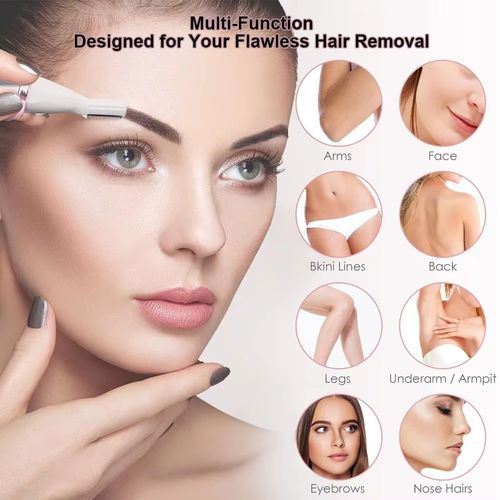 New Product - Four-in-One Women's Electric Hair Trimmer for Shaving, Brow Trimming, Hair Removal on Chin and Neck, Underarm and Thigh Hair, USB Charging, Vulvar Hair Removal, and Private Area Hair Trimming.