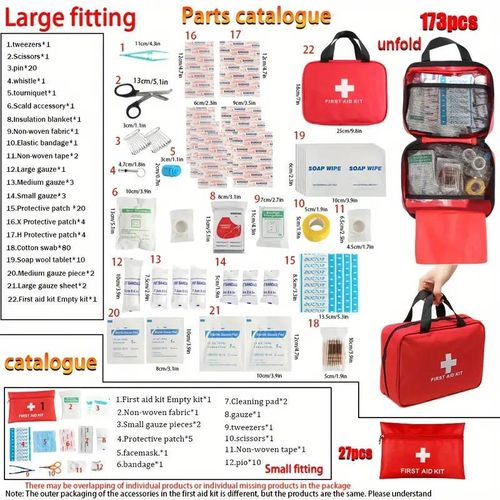 Outdoor First Aid Kit, Portable Bag for Hunting, Hiking, Camping, Includes Emergency Supplies and Accessories for Multi-purpose Use, Christmas Gift, Camping Essentials, Camping Accessories, Selfcare