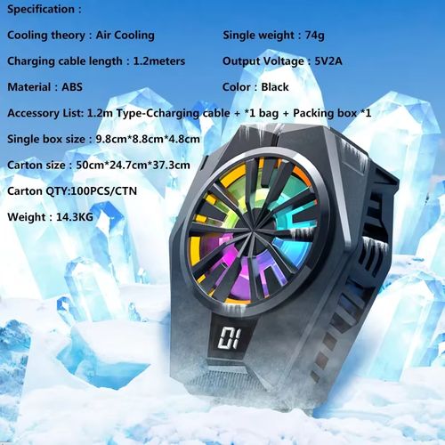 Mini fan cooler, universal mobile phone cooler, ABS aluminum alloy semiconductor rapid mobile phone cooler, digital display mobile phone heat sink, portable game mobile phone cooler, wireless mobile phone fan heat cooler