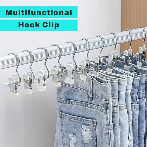 10-50PCS Premium Stainless Steel Rotating Hanging Clips – Durable 360° Space-Saving Design for Laundry, Dish Drying Rack, Storage & Organization, Heavy-Duty Hooks for Clothes, Towels, Kitchen & Home Decor & Home Storage Solutions Hangers Organiser