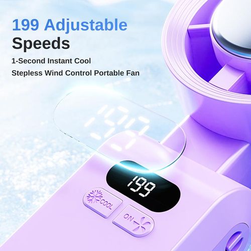 Portable Handheld Fan, Foldable Fan for Summer, 199 Adjustable Level