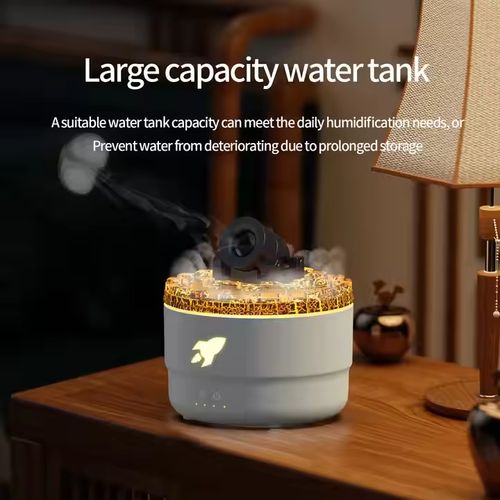 Simulated smoke ring, volcanic cannon, aroma diffuser, home humidifier, large-capacity fog volume diffuser, essential oil, seven-color crack, raindrop, jellyfish smoke ring, USB, small portable desktop bedroom humidifier