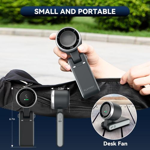 Portable Handheld Turbo Fan, 5 Gear Wind,4000mAh Battery Operated, Up to 10 Working Hours, 3 IN 1 Hand Fan Rechargeable with Air Turbo Tech Cooling Fan for Outdoor Activities, Travel, Working