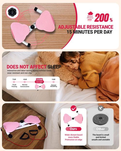 Waist Twister Board,Ab Fitness Machine Exercise Twist Boards with 300 lbs Weight Capacity,Waist Sculptor Twist ,Noiseless Balance Board Home Gym Exercise Equipment