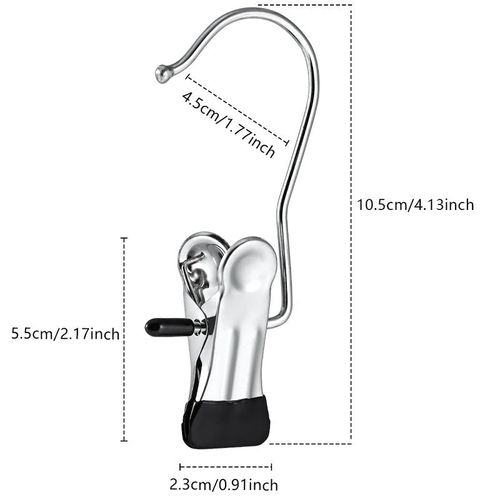 10-50PCS Premium Stainless Steel Rotating Hanging Clips – Durable 360° Space-Saving Design for Laundry, Dish Drying Rack, Storage & Organization, Heavy-Duty Hooks for Clothes, Towels, Kitchen & Home Decor & Home Storage Solutions Hangers Organiser