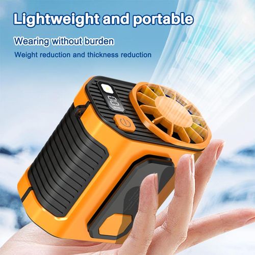 Personal Waist Portable Rechargeable Fan, 5000mAh Battery Power bank, 3 Speeds 5300RPM Airflow, 8H Runtime, LED Light, Wearable Belt Fan for Outdoor, Jobsite, Farms, Traveling, Fishing