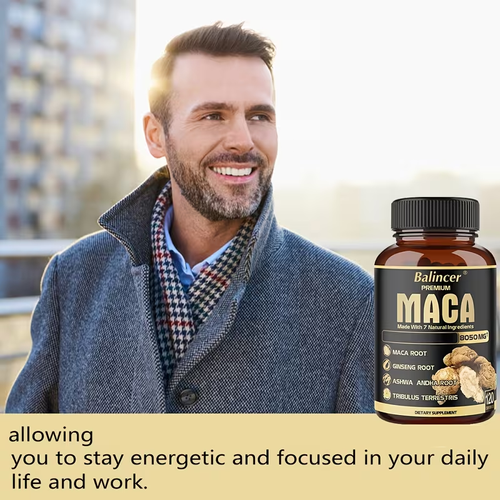 Men's Women's Ginseng Six Treasures Tea +MACA Herbal kidney tonic, containing goji berries, an energy booster, suitable for relieving fatigue, enhancing vitality, and protecting urinary system health.