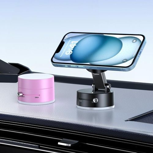 Magnetic Selfie Stick, Vacuum Magnetic Phone Holder, Adjustable Foldable Multifunctional Cell Phone Mount for Car, Office, and Selfies