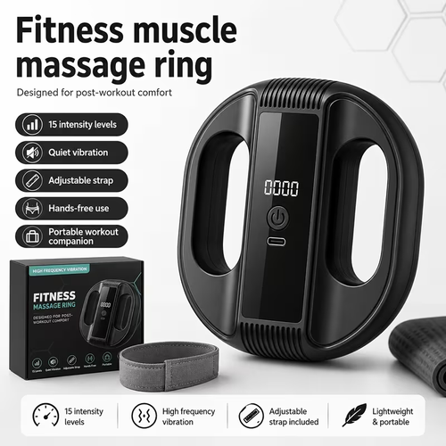15-level adjustable fascia ring vibration massager, fat-burning machine, belly-slimming and weight-loss device, portable home fitness massage and body shaping trainer, adjustable full-body muscle relaxation massager.