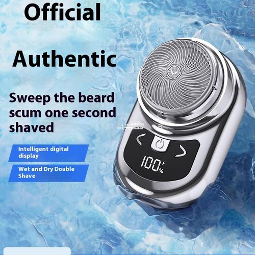 Super Clean German-made Precision Electric Shaving Razor for Men - Beard Trimmer - Travel Charger - Portable Mini Digital Display - Small Steel Cannon Shaving Razor