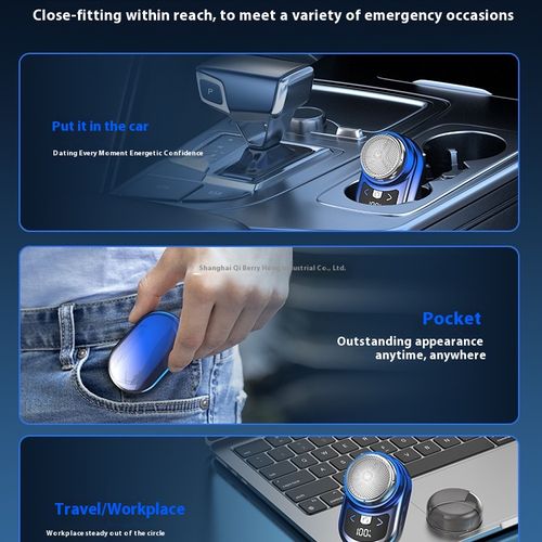 Super Clean German-made Precision Electric Shaving Razor for Men - Beard Trimmer - Travel Charger - Portable Mini Digital Display - Small Steel Cannon Shaving Razor