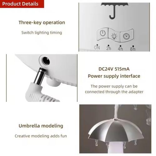 Landscape rotating raindrop aromatherapy room umbrella-shaped aromatherapy humidifier 300ml Ultrasonic rotating water drop aromatherapy diffuser with remote control