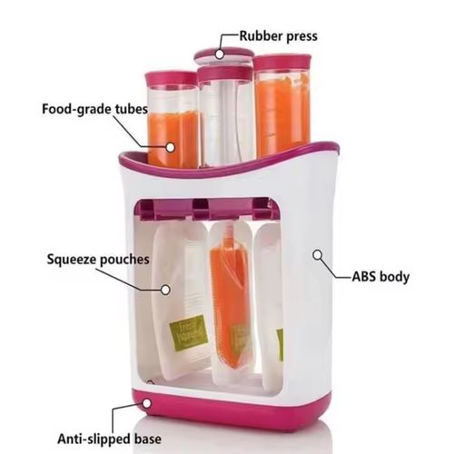 Hygienic and convenient fruit puree dispenser, baby food dispenser, bag extrusion station, self-made baby food bag filling station, infant puree food