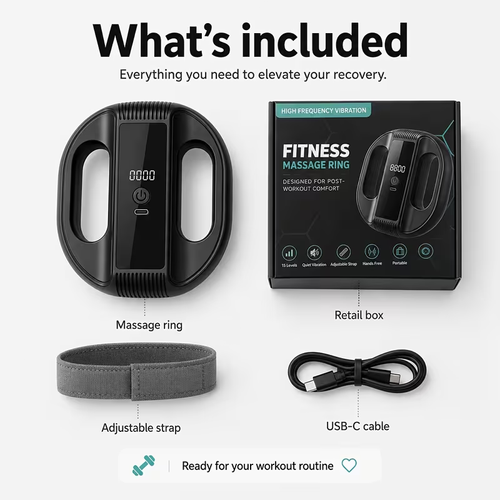 15-level adjustable fascia ring vibration massager, fat-burning machine, belly-slimming and weight-loss device, portable home fitness massage and body shaping trainer, adjustable full-body muscle relaxation massager.