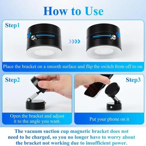*Magnetic Phone Holder Stand, Adjustable & Foldable, Strong Suction Cup, Vacuum Adsorption, Portable Multifunctional Mobile Phone Stand for Car & Multi-Scene Use vacuum magnetic