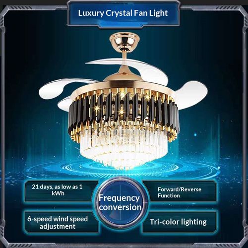Crystal Lamp Fan Lamp European Living Room Lamp