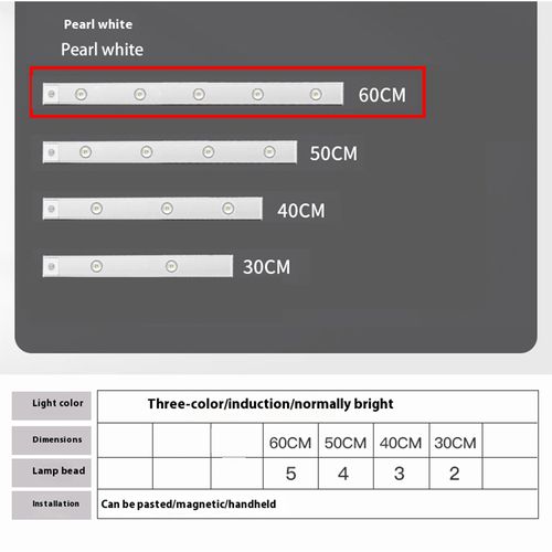 USB rechargeable motion sensor LED light strip - dimmable, 3 colors, wireless lighting, suitable for kitchen, wardrobe, cabinet, bedroom, etc. - Ideal for modern home with marble countertops and white light effects, bedroom lighting | Fashion fixtures | Wireless LED, Indoor motion sensing light