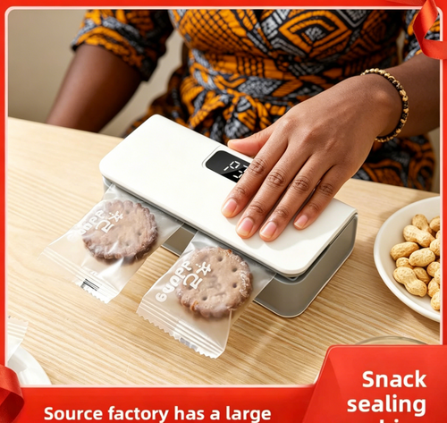 Household Portable Magnetic Mini Snack Sealing Machine Digital Temperature Display USB Rechargeable Hand Heat Sealer For Peanut Cookie Plastic Storage Bags Kitchen Gadget