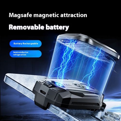 The magnetic back clip for the mobile phone heat sink that can be magnetically attached freezes and uses semiconductor refrigeration to cool down. It is a cooling device for the mobile phone that can dissipate heat and is detachable with the battery. It is a wireless cooling fan for mobile phones. It is specifically designed for gamers to cool down their mobile phones.