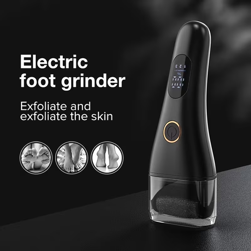 Rechargeable electric foot file, exfoliating, multi-speed adjustable, LCD display, includes a 10-piece foot care kit, foot brush and foot file, professional foot care tools for removing dead skin and calluses.