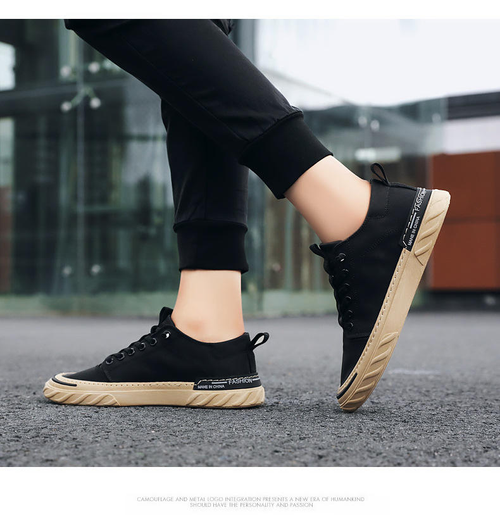 Men's black slip-on breathable canvas shoes, ice silk casual shoes, loafers