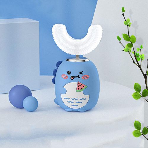 Rechargeable 3D food grade silicone U animal children electric toothbrush