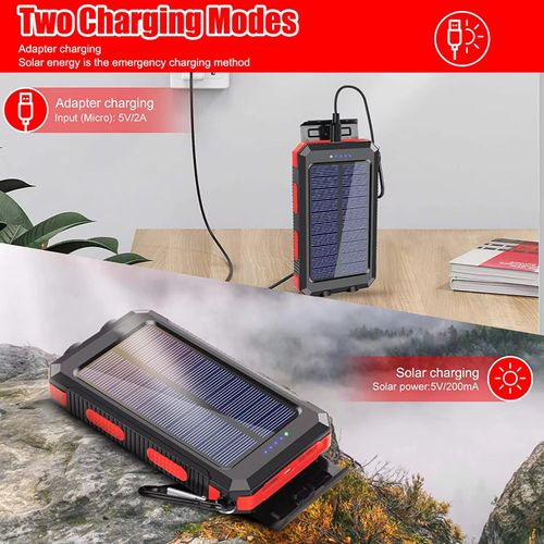 Solar 20000mAh Dual USB Port Battery Pack Charger