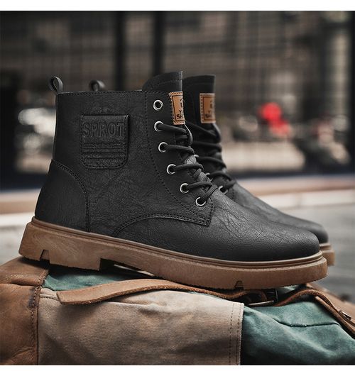 Men's Vintage Platform Martin Boots - New High-Top Work & Biker Boots