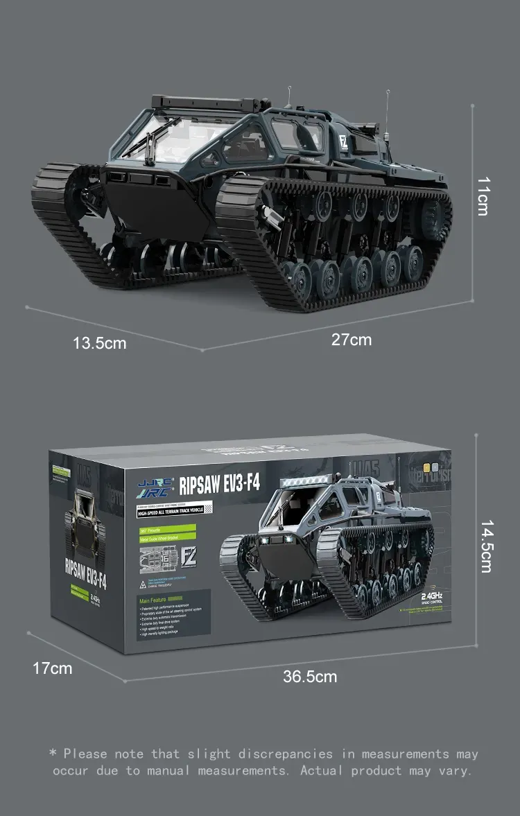 JJRC C8812 LED Light Full Scale Tracked Tank Simulation Model Toy RC Car Model