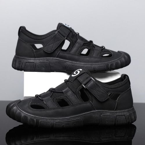 Men's Outdoor Hiking Water Sandals - Closed-Toe Breathable Hole Shoes