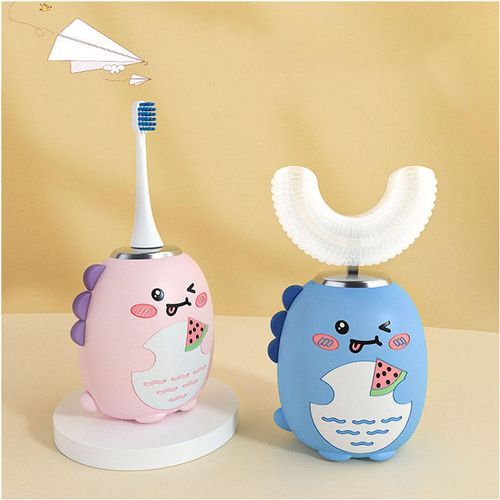 Rechargeable 3D food grade silicone U animal children electric toothbrush